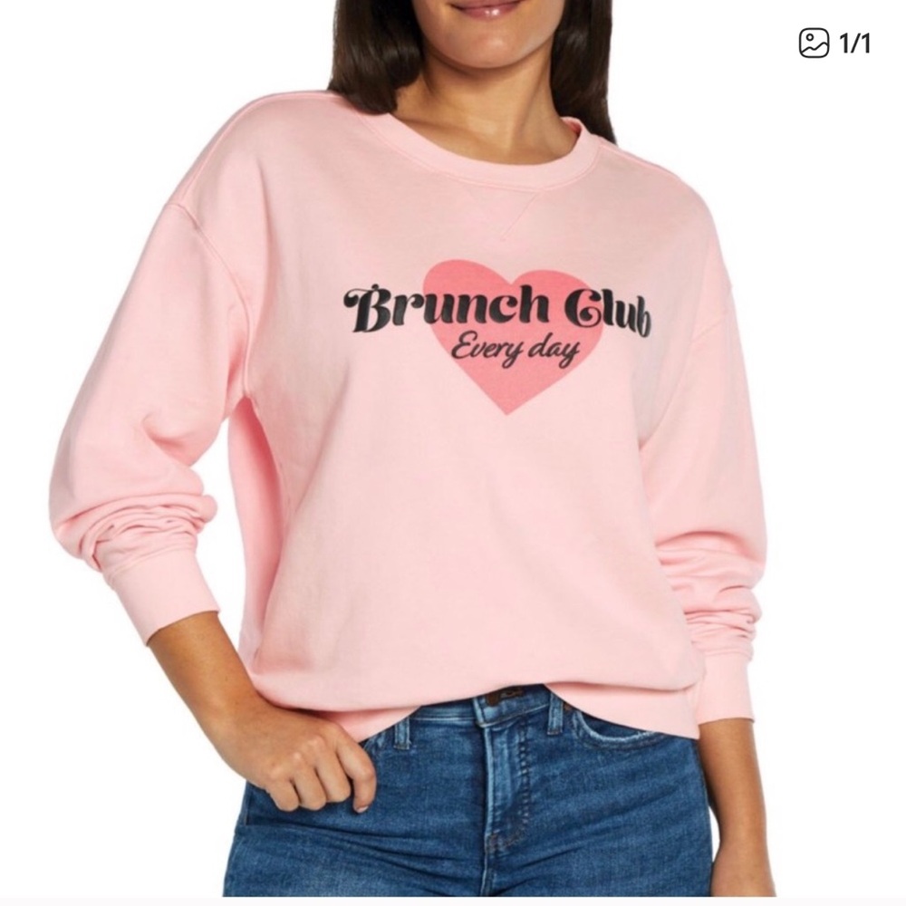 EUC Wildfox Brunch Club Pink Sweatshirt
